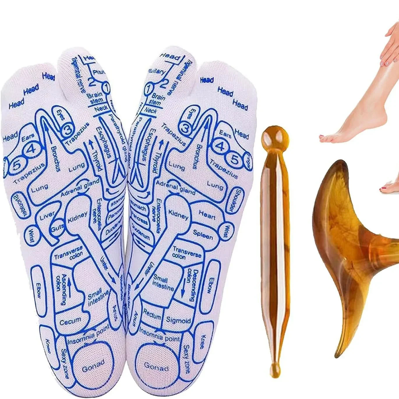 Acupressure Massage Socks with Reflexology Tool